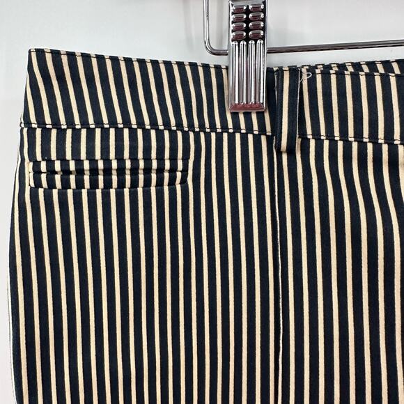 Betsy Johnson Black Label Pants 10 Pinstripe Navy Tan Vintage Work Career - Picture 4 of 14